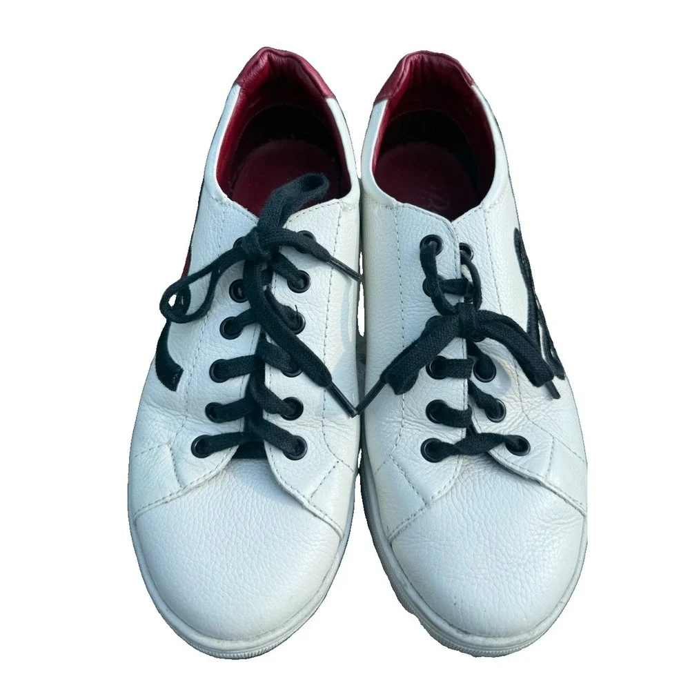 Brighton Love Me White Leather Sneakers Heart Size 7 M